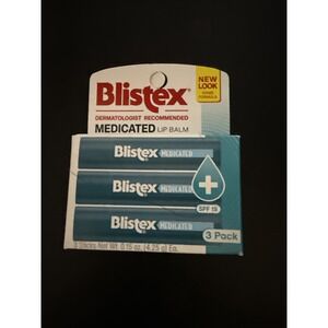 Blistex Medicated Lip‎ Balm, 0.15 Ounce, 3 Count (Pack of 1) No Color  Exp 2027